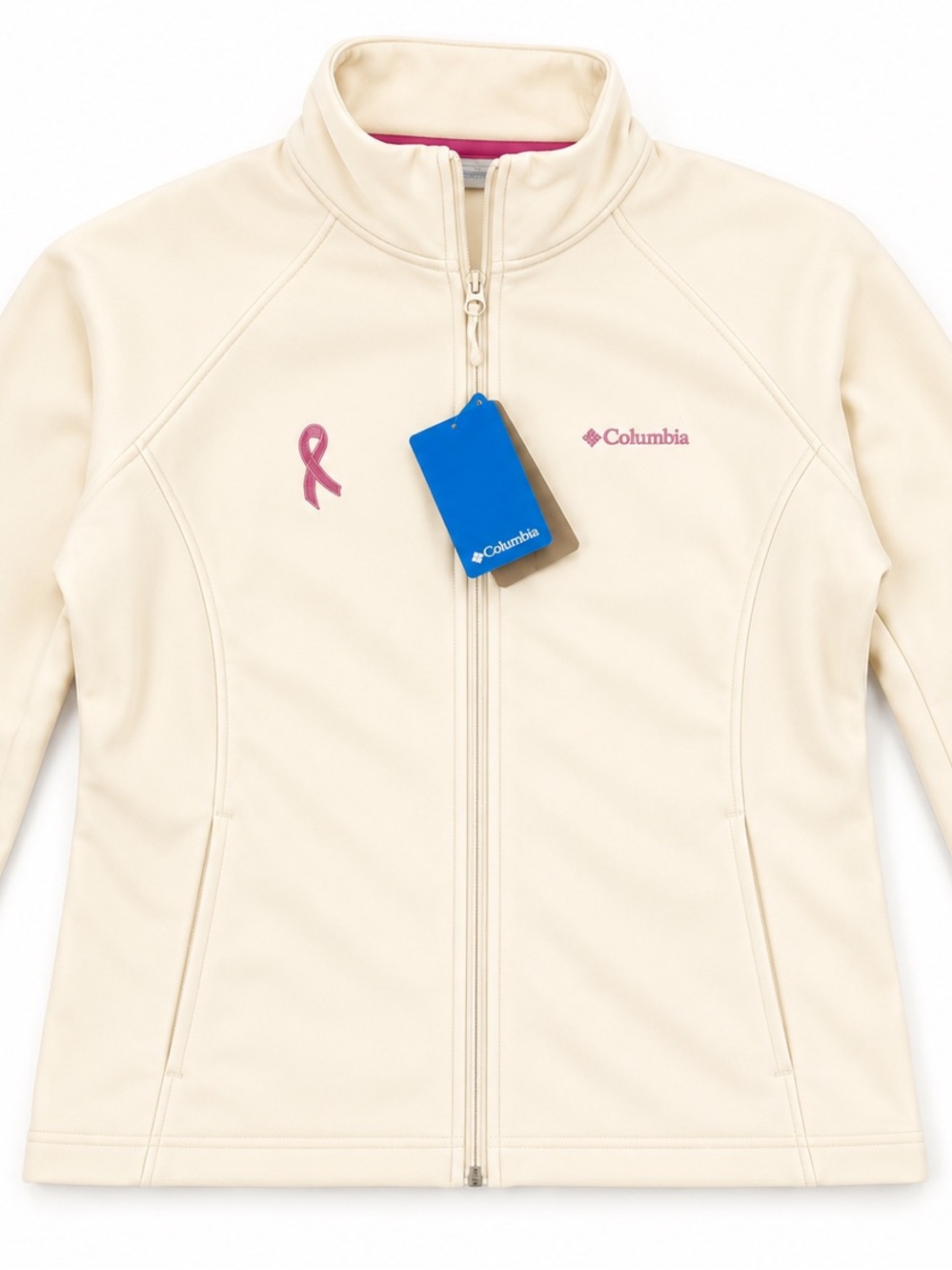 Columbia Women’s Cream Full Zip Jacket XL Breast Cancer Awareness Ribbon NWT
#45